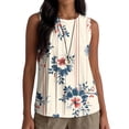 thumbnail image 2 of Fewfanhot Women's Tops, Tees & Blouses 4th of July Tank Top Patriotic American Flag Sleeveless Pleated Front Loose Top, 2 of 6