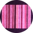 thumbnail image 1 of Ahgly Company Indoor Round Abstract Pink Modern Area Rugs, 8' Round, 1 of 4