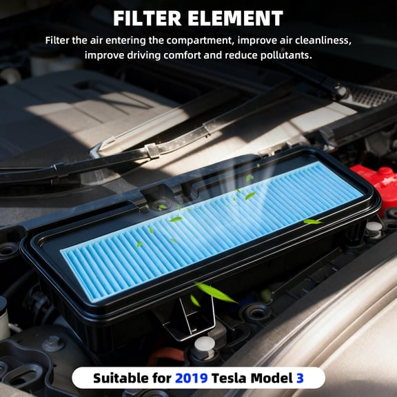 2Pcs External Cabin Air Filters AC Filter Compatible for Tesla Model 3 2019