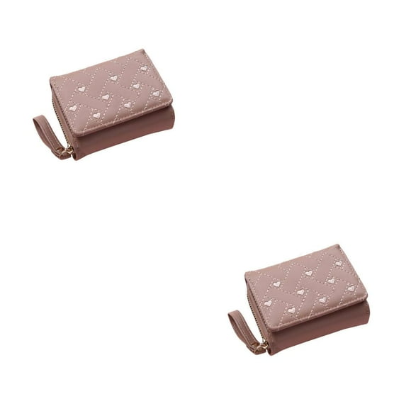 Qarigey Cartera triple para mujer, bonita cartera de lujo con varias ranuras para mujer, monedero de cuero, regalos, tarjetero plegable de color caqui Caqui 2piezas Qarigey CBP442046