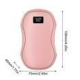 thumbnail image 7 of Portable Hand Warmer 2 In 1 Camping Hand Warmers with Digital Display 3 Heat Settings Double-Sided Heating Magnetic Split Hand (Pink), 7 of 7