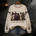thumbnail image 3 of WULMLEO Womens Retro Halloween Witch Print Pullover Sweatshirt Long Sleeve Crew Neck Fall Casual Tops Light Gray 3XL, 3 of 5