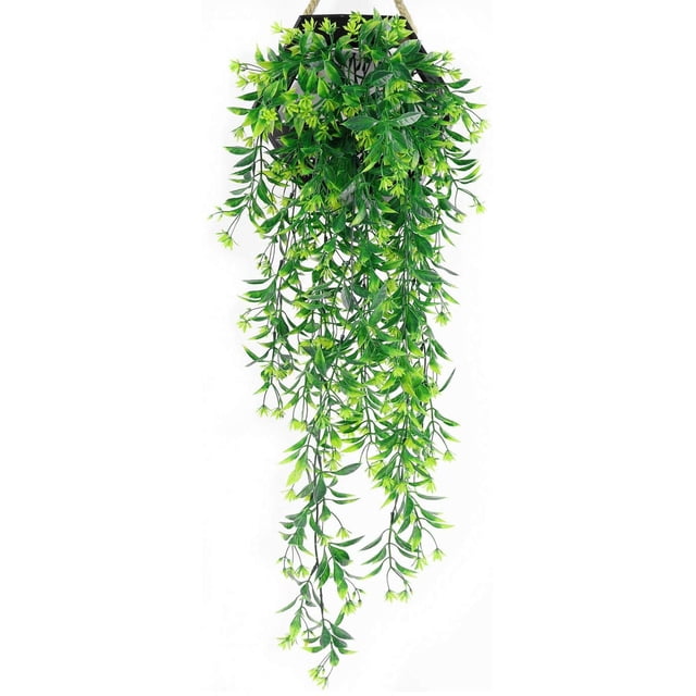 Hiedra Colgante Artificial Oso de Fresa Plantas de Plástico de Vid 1 Paquete Verde