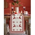 thumbnail image 2 of Camino de mesa navideño, camino de mesa rústico con diseño de alce y copos de nieve para fiestas de cumpleaños, cocinas, mesas de comedor, decoración del hogar, 2 of 7