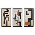thumbnail image 2 of Designart "Abstract Monochrome Minimalism New Order I" Modern Geometric Framed Wall Art Set Of 3 - Black Abstract Frame Canvas Set For Living Room Decor, 2 of 6