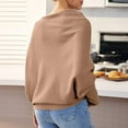 thumbnail image 6 of Sweaters For Women Asymmetric Draped Jumper Long Batwing Sleeve Off The Shoulder Slouchy Knit Pullover Xl Womens Sweaters, 6 of 7