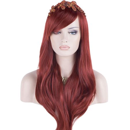 Daots 28 Quot Wig Long Heat Resistant Big Wavy Hair Women Cosplay Wig Wine Red Wine Red Walmart Canada