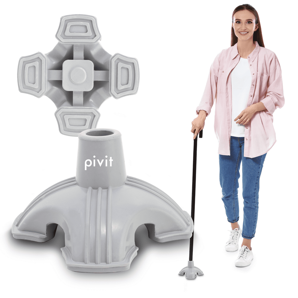 Pivit 4 Point Cane Tip Quad Rubber Replacement Foot Pad for Walking