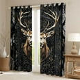 thumbnail image 2 of Manfei Safari Deer Black Out Curtains for Teens Boys Girls,Abstract Black Camouflage Curtains Pack of 2 (42x63 Each),Jungle Animal Bedroom Curtains,Super Cozy Room Decor, 2 of 6