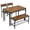 Rustic Brown, variant on Hassch Set of 4 Dining Table Chairs, Kitchen Table with Bench and 2 Chairs, Breakfast Table Set with Storage Rack & Metal Frame for Small Space, Black