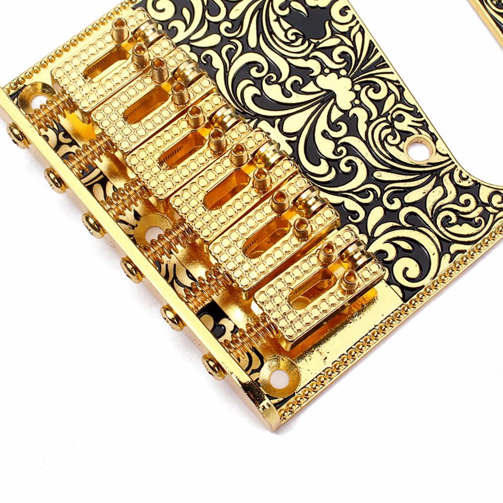 LeeQinersw 6 String Saddle Bridge Plate Floral Pattern for Electric Guitar Parts