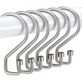 thumbnail image 1 of BEMS-6 ganchos plateados para cortina de ducha, anillos para cortina de ducha en forma de S,, 1 of 5