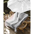 thumbnail image 3 of Gray Waves Coastal Outdoor Tablecloth with Umbrella Hole, Grey Ombre Summer Beach Oceans Spillproof Waterproof Outdoor Table Cover, Patio Tablecloths for Party Picnic Camping, Rectangle 54"x80", 3 of 9