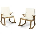 thumbnail image 1 of Noble House Champlain Outdoor Wood Rocking Chair Cushion Teak/Cream (Set of 2), 1 of 21