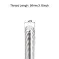 thumbnail image 2 of Unique Bargains Fully Threaded Rod M12 x 80mm 1.75mm Thread Pitch 304 Stainless Steel Right Hand Threaded Rods Bar Studs 5 Pack, 2 of 4