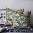 thumbnail image 2 of Green Orange Beige Boho 24x24 Pillow Covers Set of 2, Retro Ethnic Tribal Abstract Art Throw Pillow Covers Decorative Couch Cushion Case, Microfiber Square Pillowcases for Bedroom Car Living Room, 2 of 7