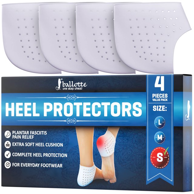 Copas para talón Ballotte de gel y silicona acolchadas, paquete de 4, talla pequeña