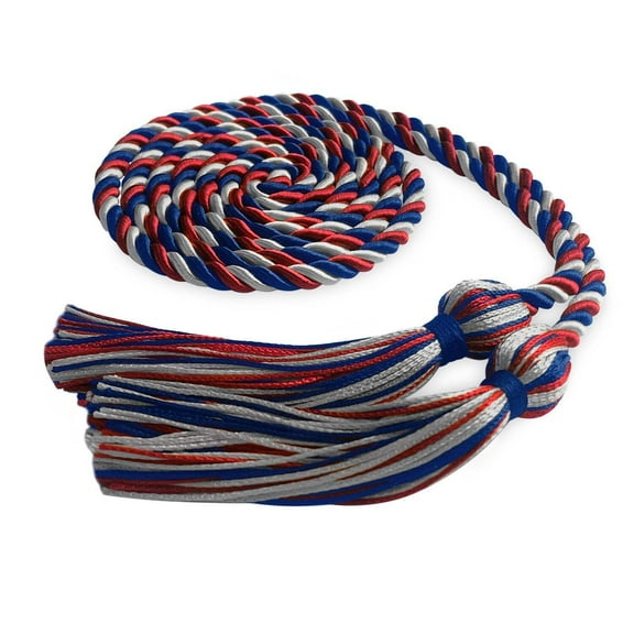 Endea Graduation Single Graduation Honor Cord Royal Blue/Red/Silver