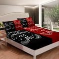 thumbnail image 3 of Erosebridal Couple Sheets Black And Red Sheet Set Our First Christmas as Mr And Mrs Bed Sheets Set Romance Bedroom Decor, Couple Gifts for Christmas, Him Or Her Wedding Gifts, Full, 3 of 5