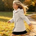 thumbnail image 6 of Cethrio Girls Wool Blend Peacoats Size 14-15 Years, Fashion Single‑Breasted Mid-length Warm Winter Outerwear with Pockets Beige, 6 of 8
