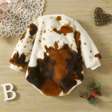 

Cathalem Toddler Girls Christmas Outfits Newborn Infant Baby Boys Girls Romper Outwear Fleece Plush Baptism Outfits for Girls Childrenscostume Coffee 6-12 Months