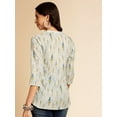 thumbnail image 5 of Off-White Botanical Printed Pure Cotton Short Kurti with Mandarin Collar, 5 of 8