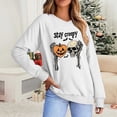 thumbnail image 5 of Mifsaly Womens Plus Size Halloween Sweatshirt Skull Pumpkin Graphic V Neck Shirts Spooky Vibes Classic Fall Festival Holiday Casual Wear, 5 of 5