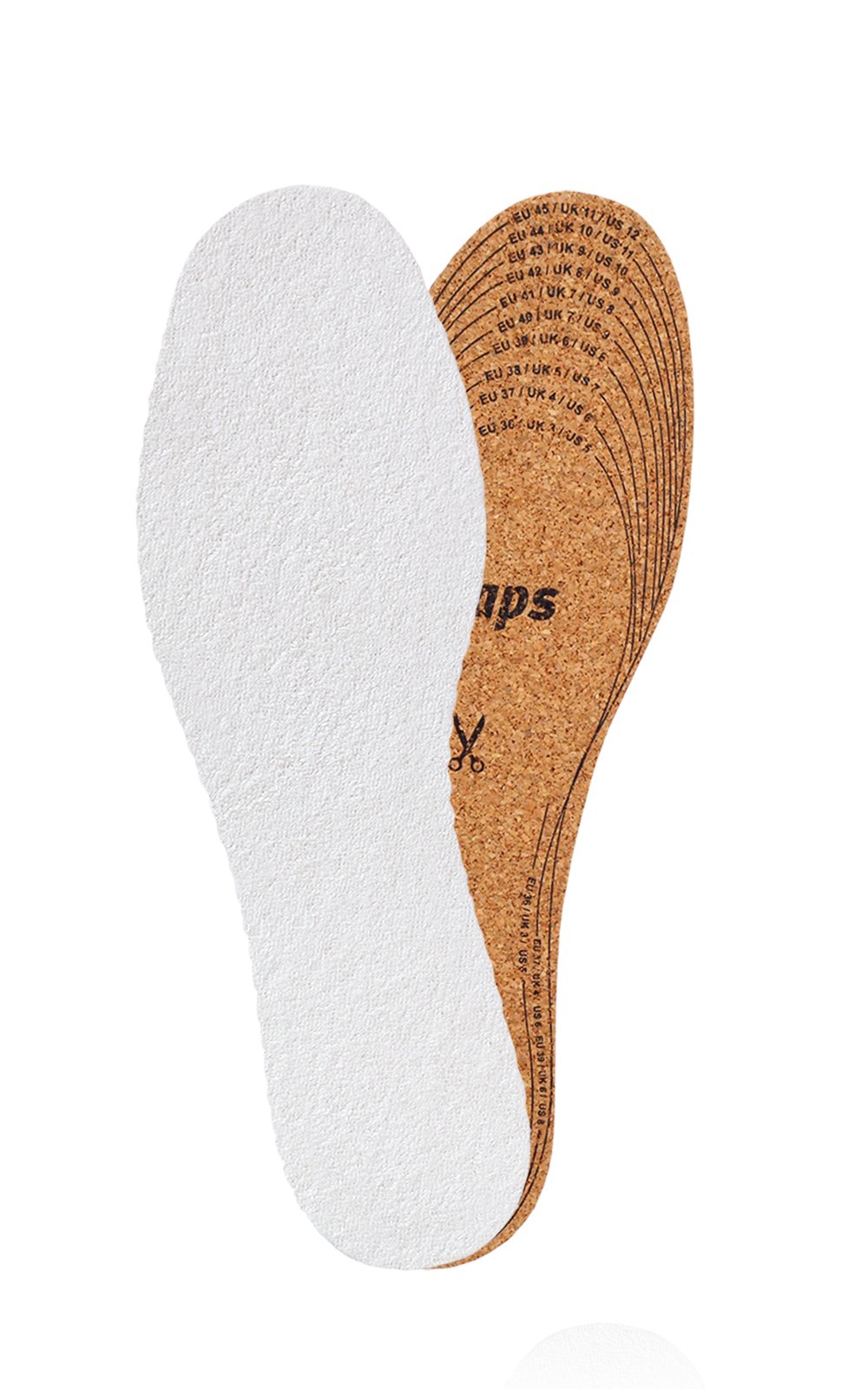 Kaps Ultra Light Shoe Insoles Natural Cork for Men and Women Cut to Fit