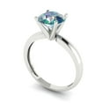 thumbnail image 2 of 1.5 ct Round Cut Blue Moissanite Solitaire 18K White Gold Womens Engagement Ring, 2 of 6