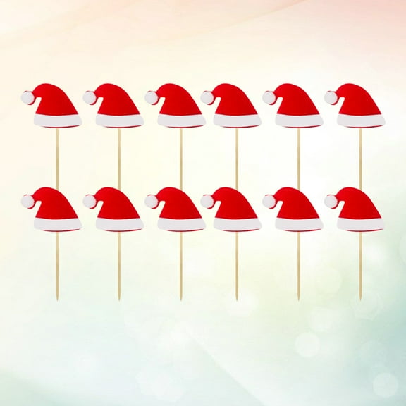 Felt Christmas Hat Cake Toppers for Decoration Red Color Safe for Cake Decorating Use
