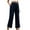 Navy, variant on Kaemgyyd Casual Pants for Women Loose Wide Leg Comfy Lounge Trousers Elastic Waist Solid Basic Flowy Beach Pants