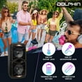 thumbnail image 2 of Dolphin Dual 12" Rechargeable Portable Party Speaker with LED Lights, Wireless PA System, Deep Bass, and 5-Band Equalizer, 2 of 8
