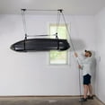 Cargo Box Ceiling Storage Hoist, Heavy Duty Holds 150 lbs, Rooftop Carrier Garage Pulley System