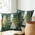 thumbnail image 6 of Christmas Tree Throw Pillow Covers 16x16 Inches Pack of 2 Gold Green Xmas TreesCotton Linen Square Pillow Couch Sofa Cushion Case with Hidden Zipper for Winter Holiday Home Decor, 6 of 6