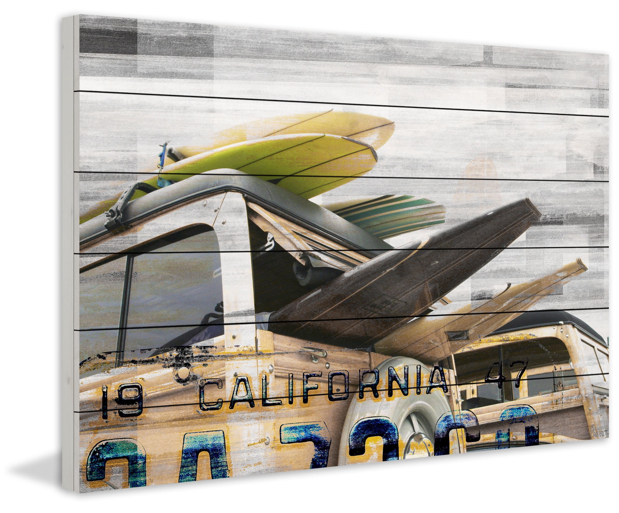 Parvez Taj "Cali Day" Print on White Wood