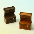 thumbnail image 3 of URTERYSER 1/16 Scale Miniature Wooden Sideboard Cupboard Bookshelf for Dollhouses Kitchen and Living Room Display Decors Furniture walnut color, 3 of 8