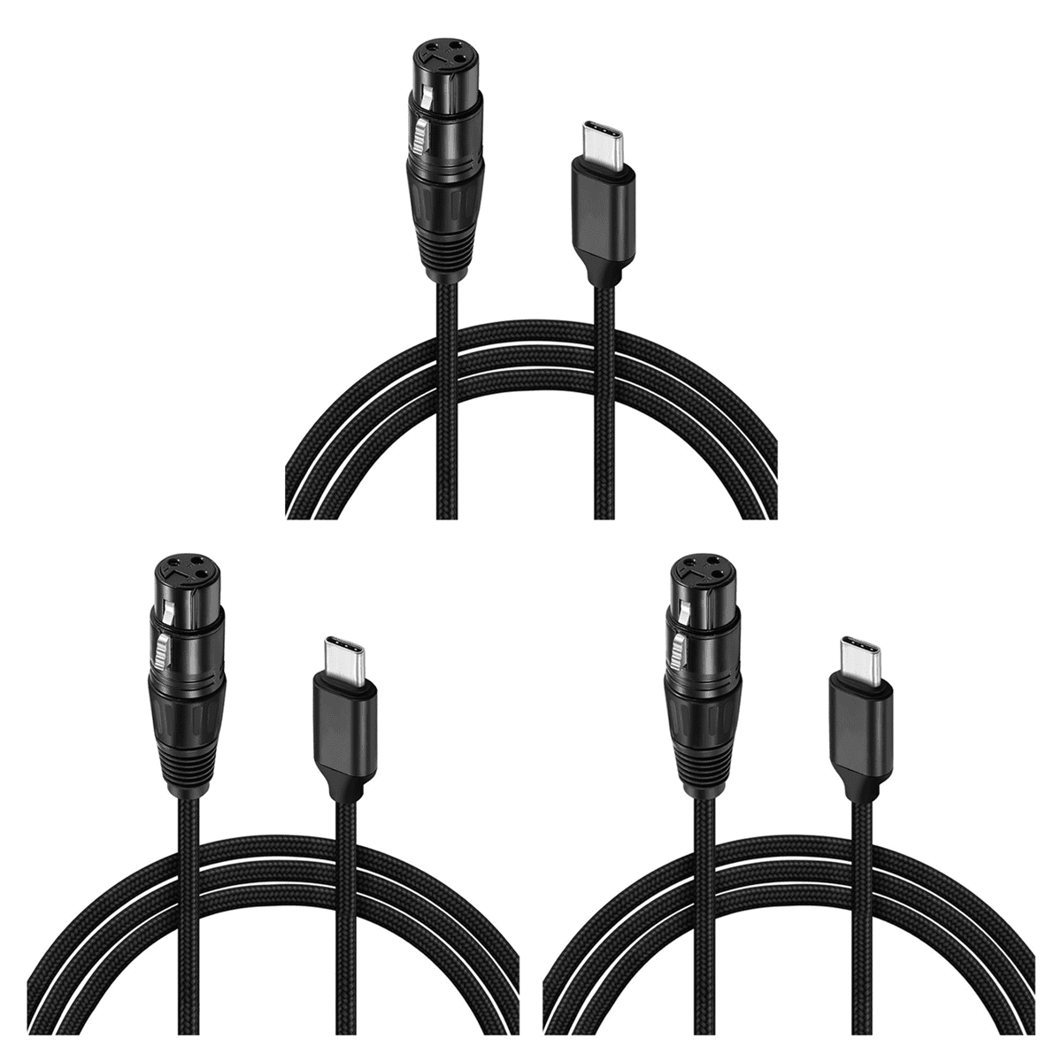 3X XLR to USB C for Phone Microphone Cable Tablet, Laptop and Other Type Device(6FT)