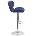 thumbnail image 3 of Tufted Blue Fabric Adjustable Height Barstool w/ Chrome Base, 3 of 5