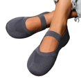 thumbnail image 4 of Womens Breathable Ventilated Knit Mesh Mary Jane Shoes, Elastic Single Strap Slip On Flats, Shock Absorbing Lightweight Daily Walking Footwear, 4 of 6