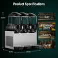 thumbnail image 5 of Joreek Commercial Slushy Machine 3 x 15L Slushy Maker Machine 210 Cups Stainless Steel Frozen Drink Machine & Margarita Machine with LED Light Perfect for Restaurants Bars Cafes Party, 5 of 7