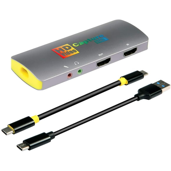 Mirabox 4K 60FPS Game Capture Card,USB3.1 Type C HDMI Capture Card,1080P 60FPS HD Audio Video Capture Device for PS4