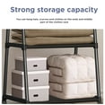 thumbnail image 4 of HioHa Portable Clothes Rack on Wheels with 2-Tier Shelves & Hooks - Stainless Steel Rolling Garment Rack for Clothing, Shoes, Laundry - Home, Office, Dorm Use (Black), 4 of 9