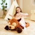 thumbnail image 4 of IKASA Giant Scottish Highland Cow Stuffed Animal Plush Toy,Large Big Jumbo Soft Toys,33" Huge Size Cute Fluffy Fat Plushie,Gifts for Kids, 4 of 6