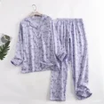 thumbnail image 1 of Pyjama en Flanelle de Coton pour la Maison Imprimé Simple Ample Automne et Hiver Manches Longues Ensemble de Pyjamas pour Femmes tzw, 1 of 6