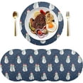 thumbnail image 3 of GZHJMY Christmas Snowman Round Placemats Set of 1, Non-Slip PVC Table Mats Washable Heat Resistant Place Mats for Kitchen Dining Table Christmas Home Decor, 15.4 Inch Table Mat, 3 of 7