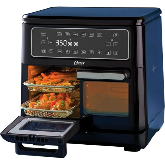 Oster 11-Quart Flex Air Fryer Oven, Dual Air Fryer with 2 Cooking Zones, with 6 Cooking Functions, Large Air Fryer with 2 Frying Baskets