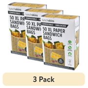 (3 pack) Lunchskins Compostable XL Sandwich Bags – 50 Count | Chevron Design | Eco-Friendly Food Storage Bags Made from Unbleached Kraft Paper with Recyclable Resealable Stickers