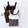 thumbnail image 1 of Chaleco de tirantes para mujer con copa acolchada para el pecho, de una pieza, para uso interior y exterior, sin mangas, combinable, con cuello cuadrado, camiseta básica de verano, 1 of 5