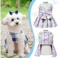 thumbnail image 4 of UOSIA Dog Dress Bowknot Harness Leash Set for Small Dogs Girl Cute Plaid Dog Dress, 4 of 6