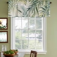 thumbnail image 3 of Palm Leaf Curtain Valances for Windows, Kitchen Valance Window Treatments Panel 2 Pack, Green Tropical Plant Summer Botanical Rod Pocket Short Curtains for Bathroom Bedroom 42 x 12 Inch, 3 of 8